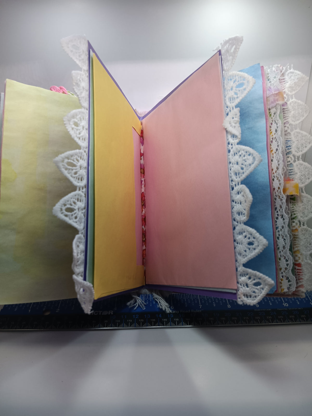 Rainbow Explosion Junk Journal-Handmade Quilted Journal