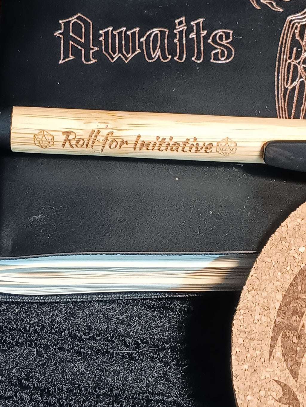Engraved Journal Gift Set | Matching Journal, Coaster & Bamboo Pen