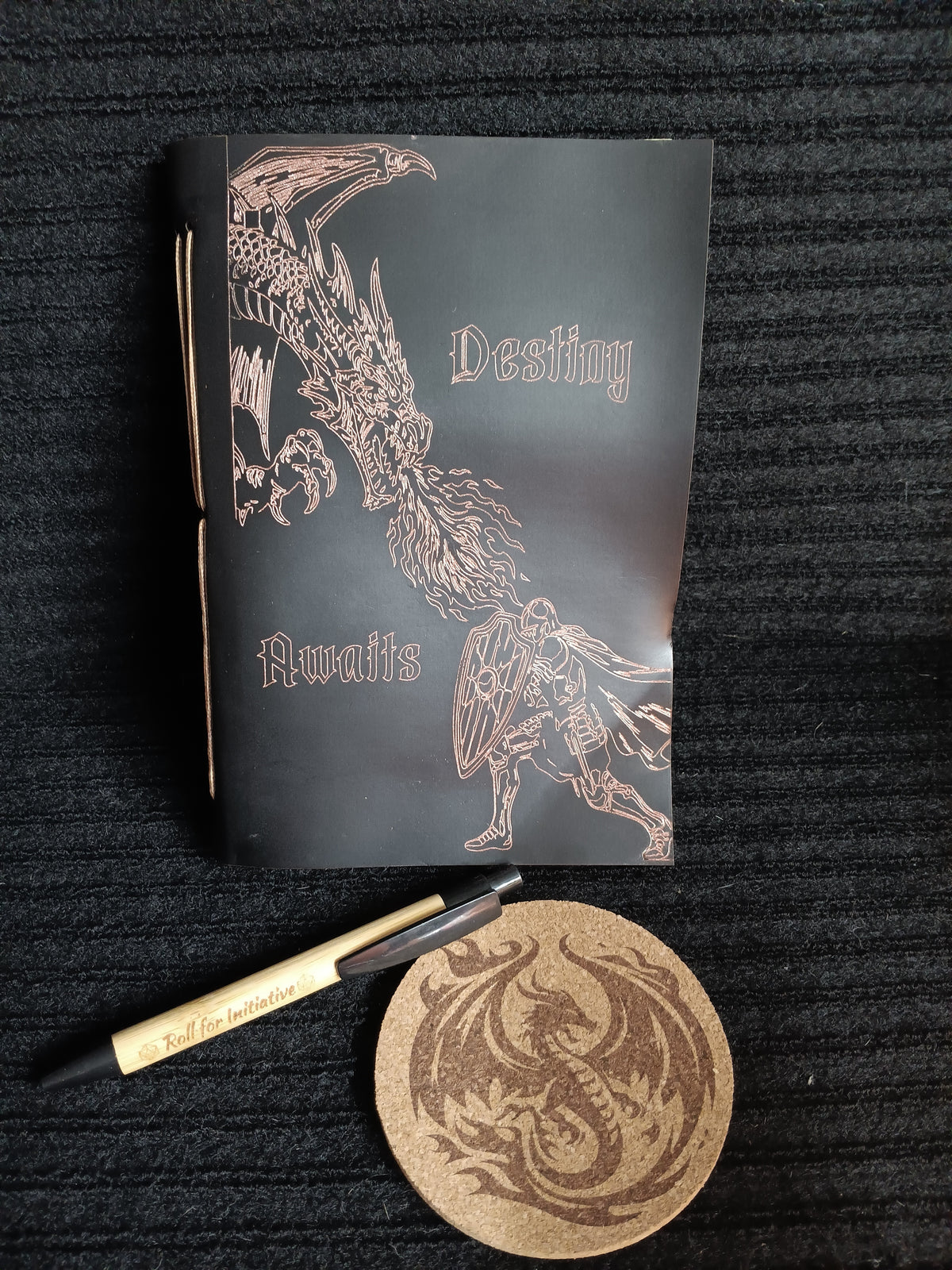 Engraved Journal Gift Set | Matching Journal, Coaster & Bamboo Pen